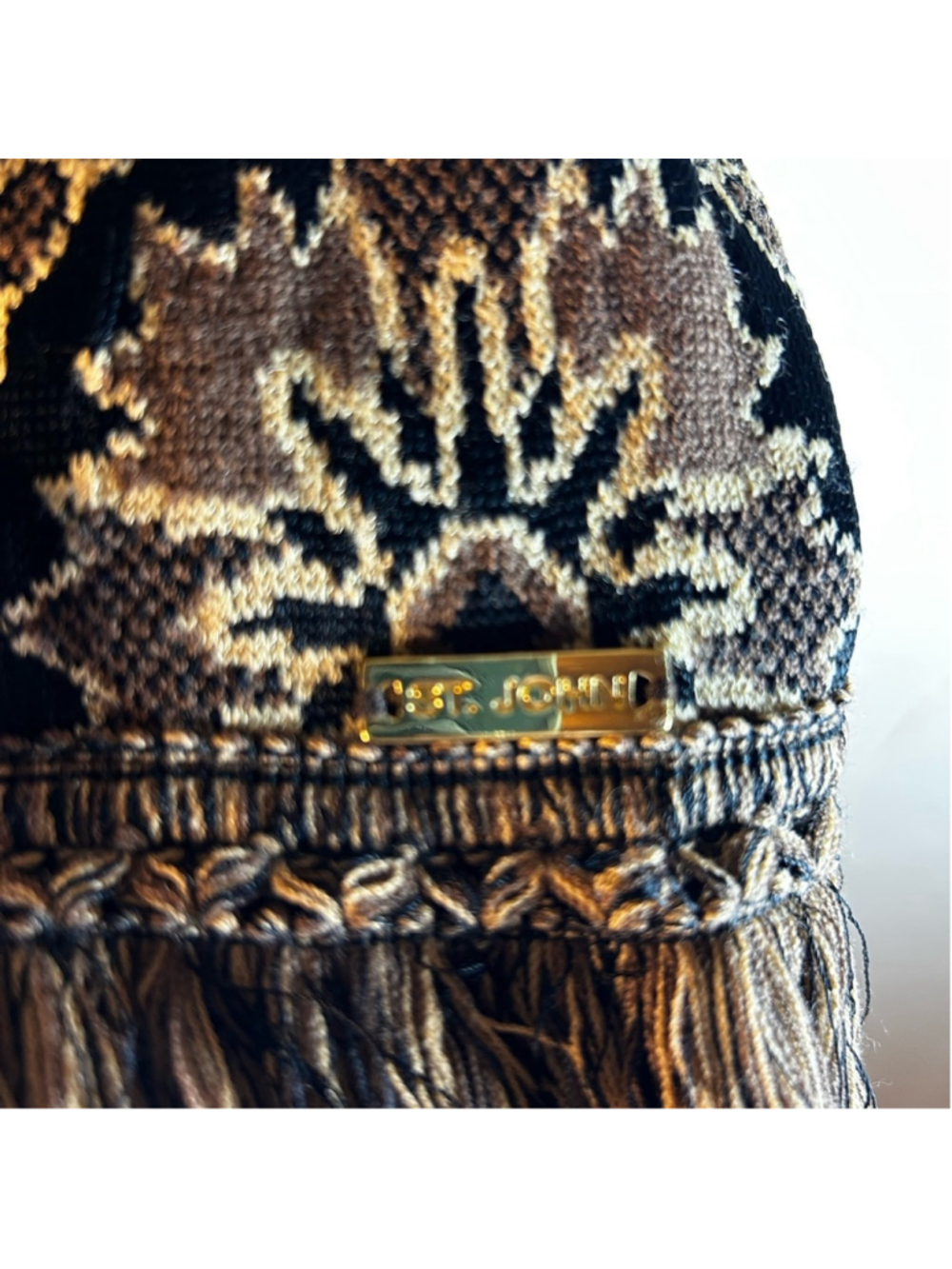 St. John Sport Vintage Print Cardigan with Fringe XL - Picture 5 of 10